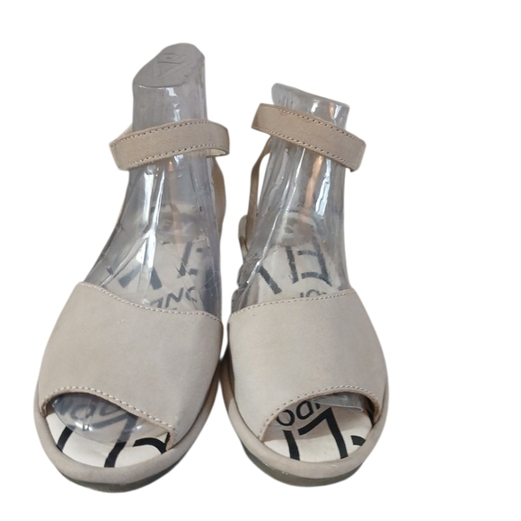 Fly London Cream Sandals with Ankle Strap and Contoured Footbed - Picture 2 of 10